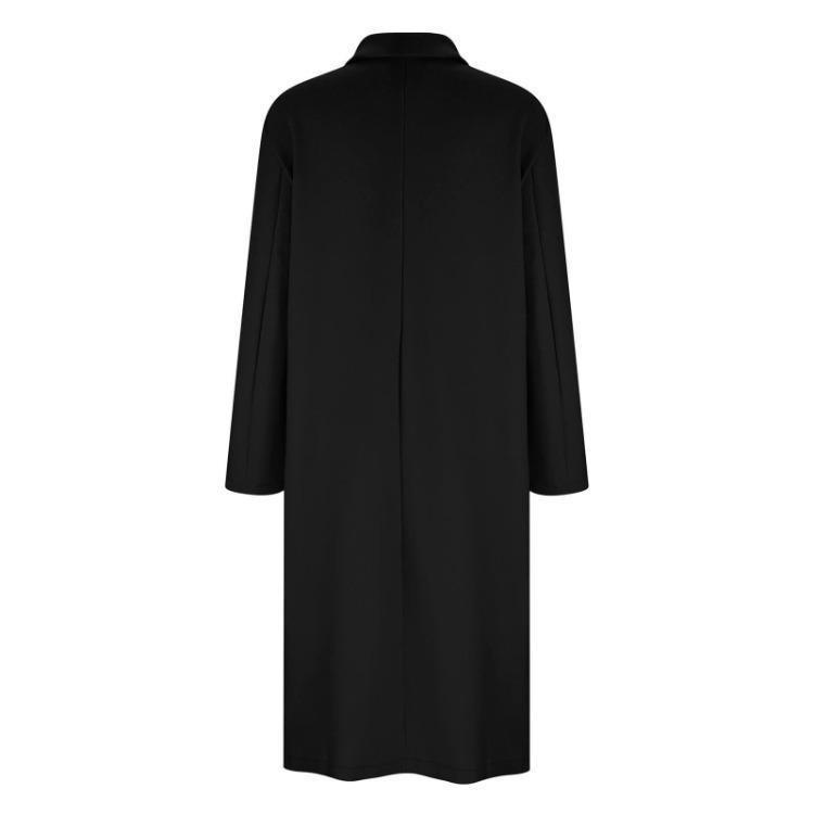 Stylish Women Winter Coat Wool Cardigan Loose Fit Warm Outerwear Casual Button Lapel Fake Pocket
