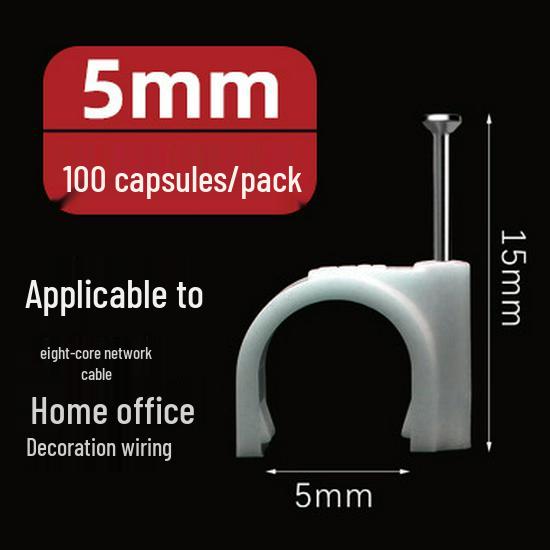 U-Shaped Steel Nail Cable Clips (4-50mm) for Telephone/Network Wires
