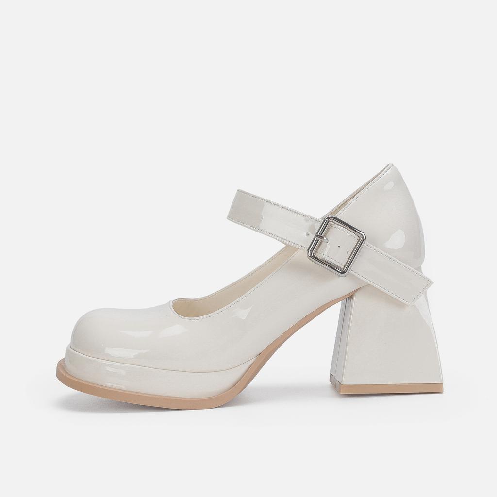 High heels women's thick heel retro Mary Jane shoes platform waterproof table round head word with JK small leather shoes women's middle heel