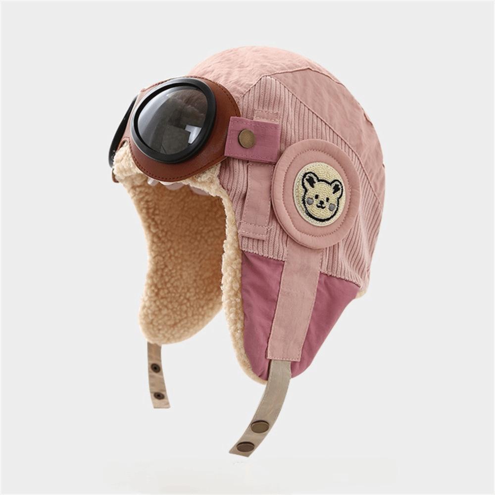 

Cold Proof Pilot Hat Windproof Warm Hat New Ear Protection Cap Winter рожевий