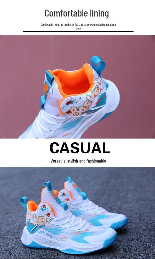 2026 Men's High-Top Breathable Basketball & Running Shoes - Non-Slip, Wear-Resistant for Teens & Adults, Spring/Summer Collection