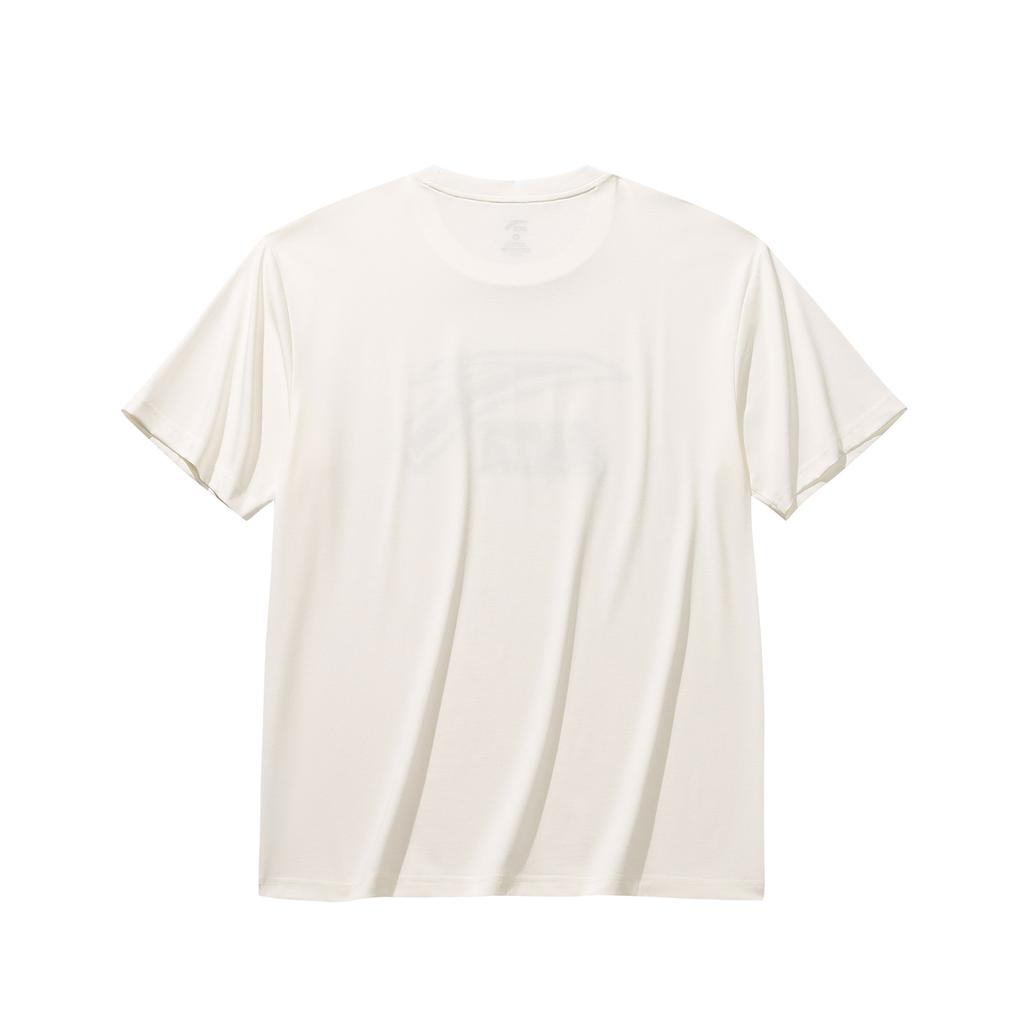 Anta Casual Loose Short Sleeve Knitted T-Shirt Summer 2026 Unisex Tops Ivory 972628117-1