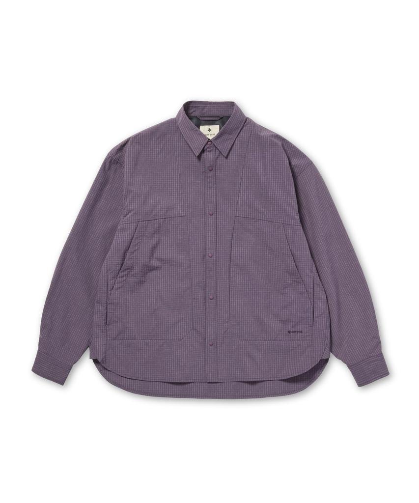 Snow Peak KASURI Ripstop Ripstop Dark Size M Shirt, Kasuri-style Fabric, Purple