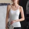 Top na cienkich ramiączkach Damskie topy cami z wkładkami Podwójnie podszywane koszulki camisole Fitness z wbudowanym biustonoszem Dopasowany Basic Letni Do wyjścia Oddychający