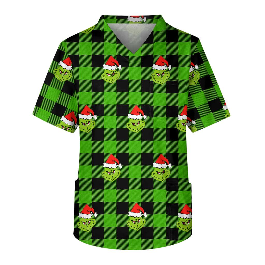 Men's Casual Short-Sleeved V-Neck Printed Front Pocket Top