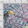 oneOone Cotton Flex Dark Teal Green Fabric Tropical Birds With Palm Leaves Sewing Craft Projects Fabric Prints By Yard 40 Inch