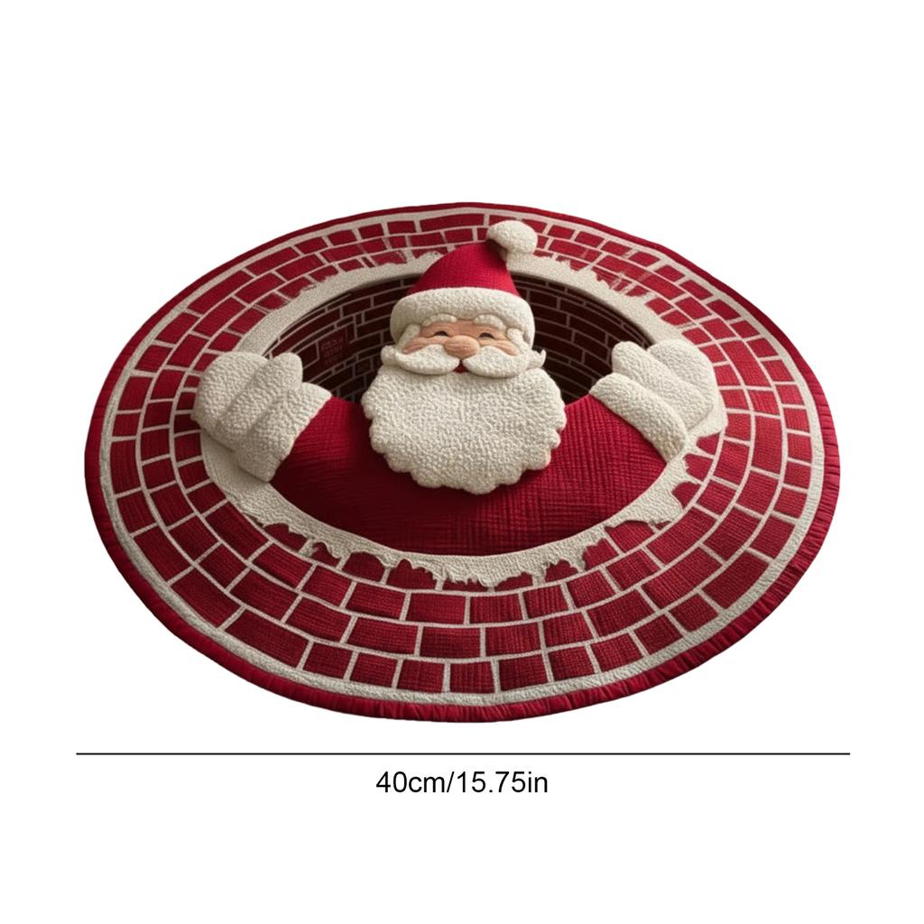 Christmas Claus 3D Printed Round Mat Christmas Rug Christmas Christmas Welcome Door Mat for Home Decor Christmas Decoration