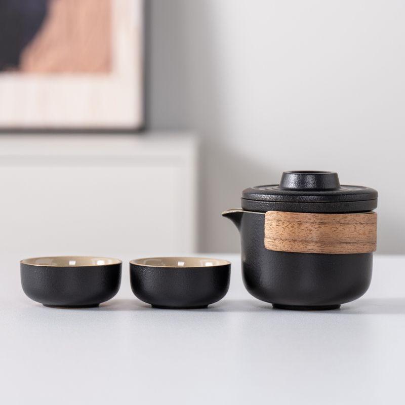 Lu Baoyanhe One Pot Two Cups Ceramic Travel Tea Set Tea Pot Company Business Activities Bank Hotel Souvenir