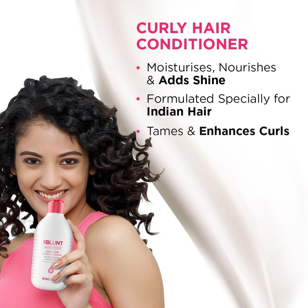 BBlunt Curly Hair Shampoo And Conditioner Combo For Defined Curls, Frizz Control, Daily Nourish Care 300 ml + 250 g