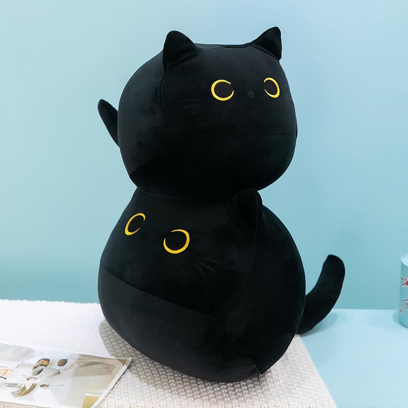 Plush Toy Cute Black Cat Pillow Doll Soft Boy Doll Cat Doll Corner Nap Pillow