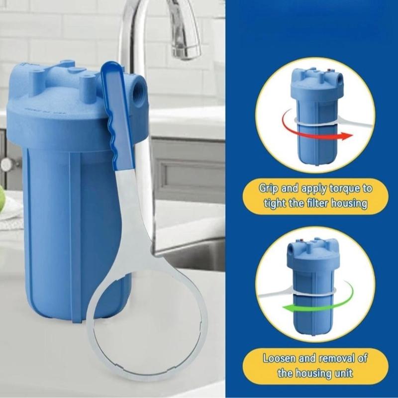 Pack of 1 Firm Steel Filter Tool with Ergonomic Rubber Varnished Handle for Permanent Waterpurification Use