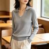 Women's Autumn Winter Polo Collar Knit Sweater Pullover