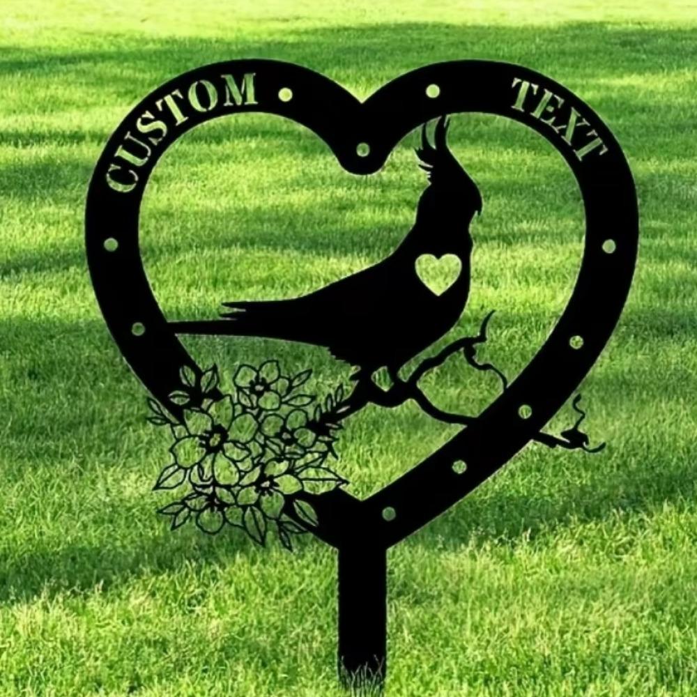 Unrivaled Customizable Bird Shaped Garden Stake Laser Engraved Metal Yard Home Outdoor Decor Wedding