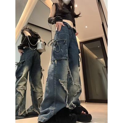 Παντελόνι Cargo Streetwear με Σχέδιο Πολλαπλών Τσεπών Γυναικείο Φθινόπωρο Χειμώνας Φαρδύ Πόδι Μοντέρνο Ειδικό Πλενόμενο Υπερμεγέθη Τζιν Γυναικείο Y2k Φαρδύ