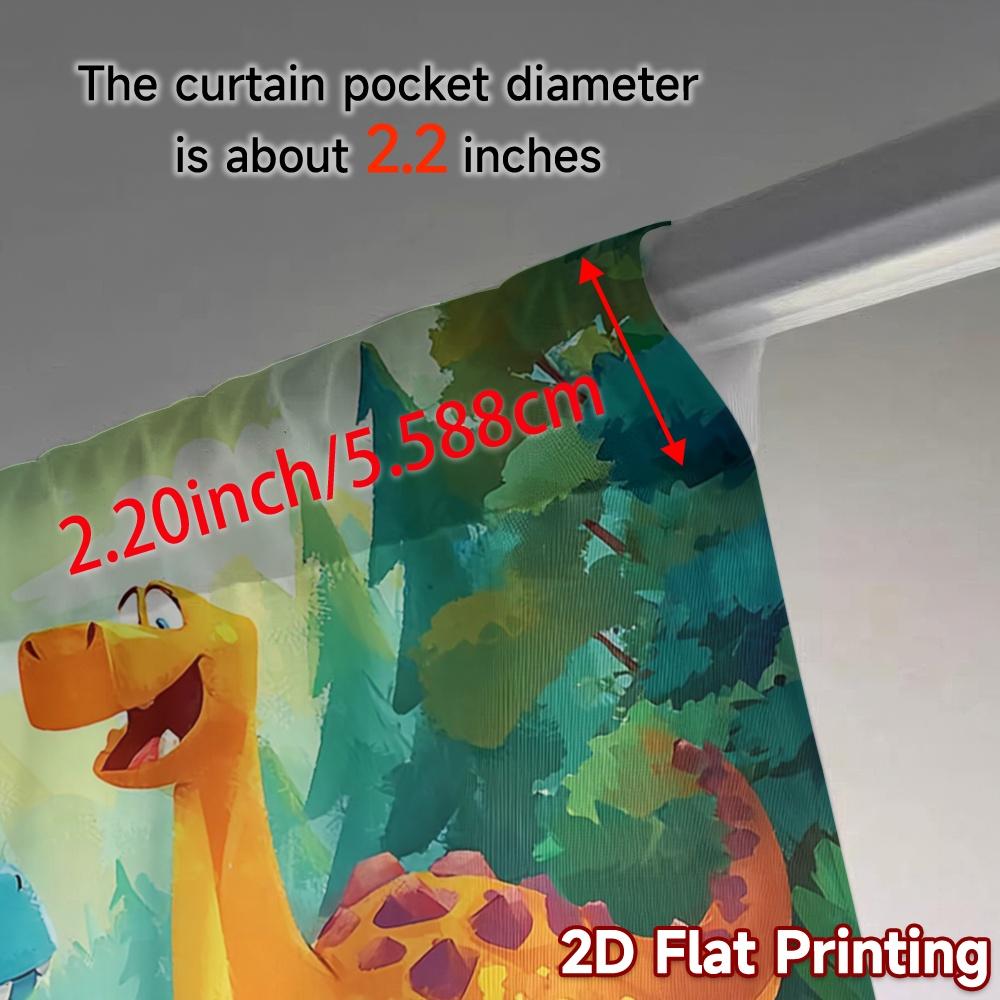 2 st   2D PLATT TRYCK Gardiner (Utan stång) DinoGathering Chic Gardintyg 100% Polyester Gardiner Alla Säsonger Dekorativa