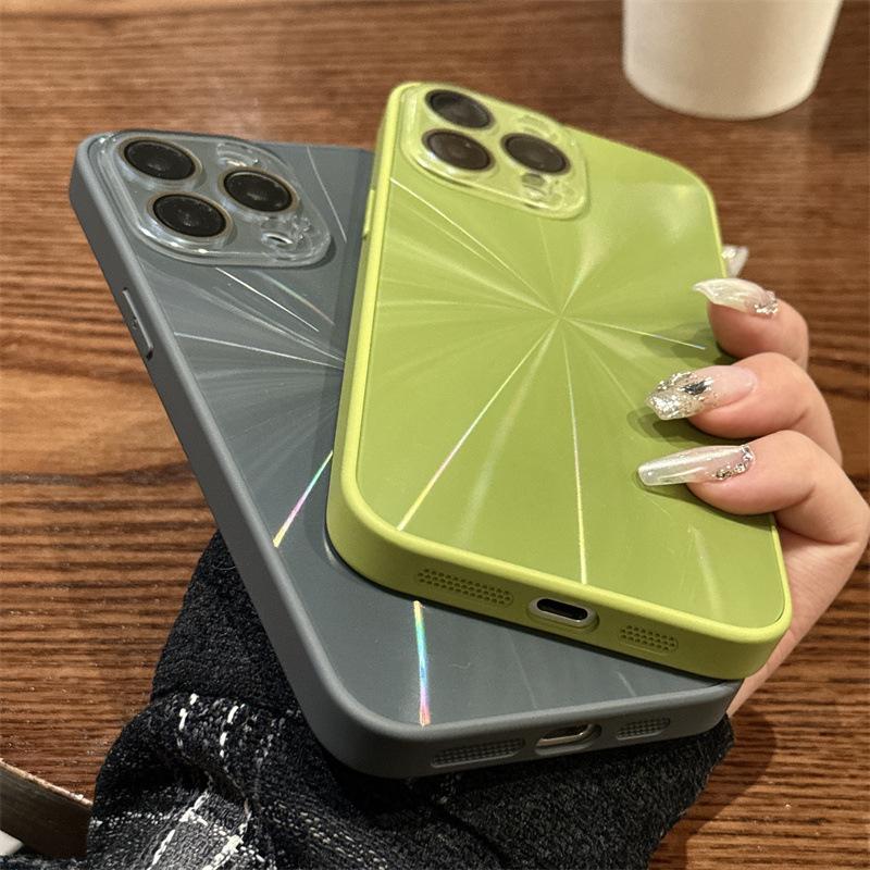 Applicable To IPhone16 Colorful Aurora CD Pattern Mobile Phone Case Apple 15 Crystal Lens Film Advanced Sense Protective Case 14