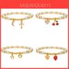 Fashion Pearl And Copper Fruit Charm Bracelet For Women And Men With Heart And Cross Pendants