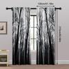 2pcs   Light Filtering Curtains Gothic Black Forest & Pine Tree Print Versatile Fabric (without Rod) Art Deco Festive Use for