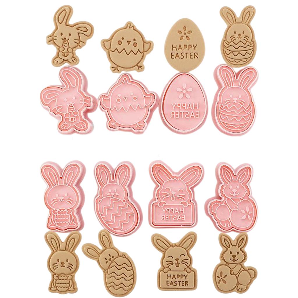 8Pcs/Set Easter Biscuits Stencils Anti-rust Minimalist Biscuits Template For Home Cooking Tool