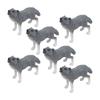 6pcs Wolf Figurine Toys Lifelike Educational Arctic Wolf Animal Model for Collection Gift Cake Topper