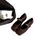 Square head Mary Jane shoes women's shoes 2025 autumn and winter new suede one-word belt retro skirt velvet single shoes