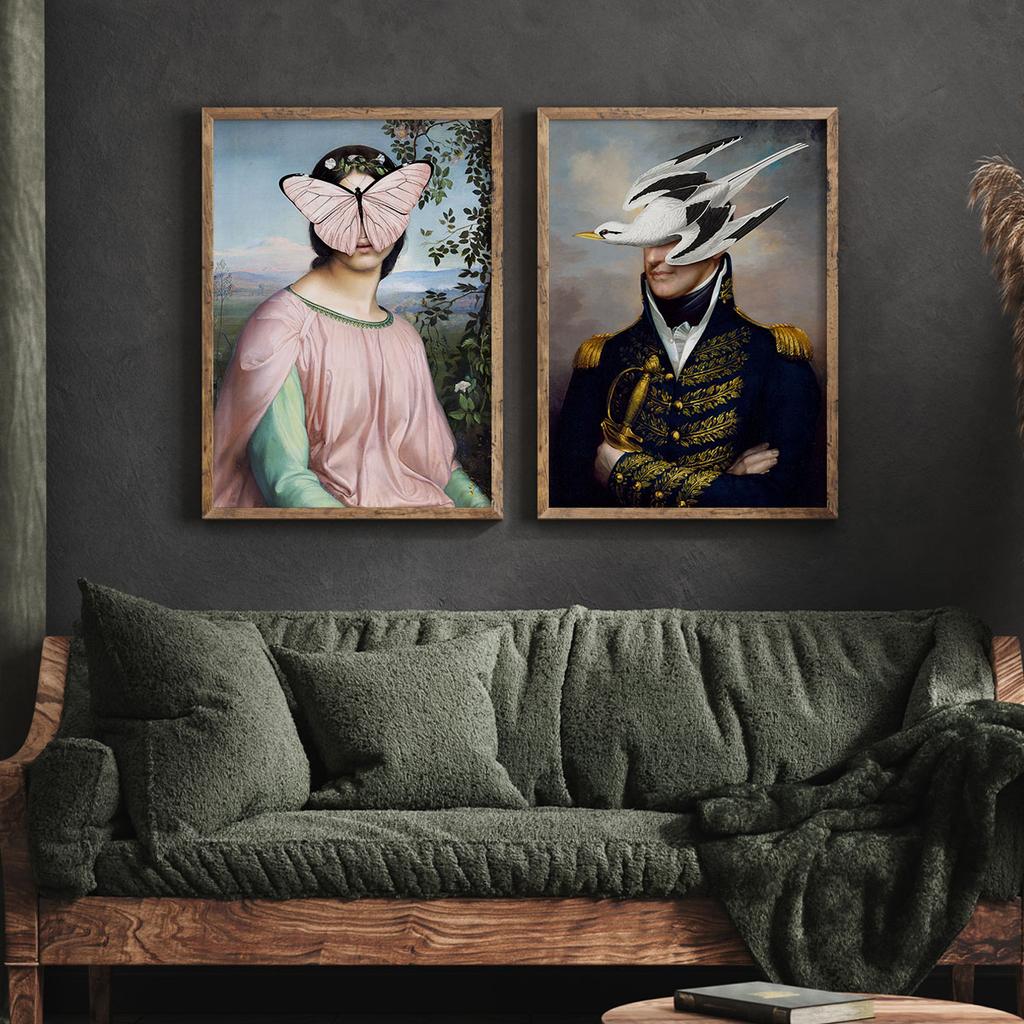 Set of Two Posters Portrait Butterfly