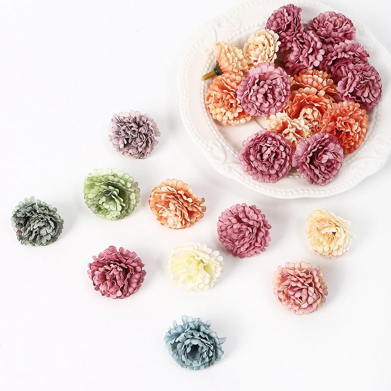 10/20Pcs Artificial Hydrangea Flowers 3cm Silk Fake Flower For Home Decor Garden DIY Bride Wedding Decoration Wreath Accessories