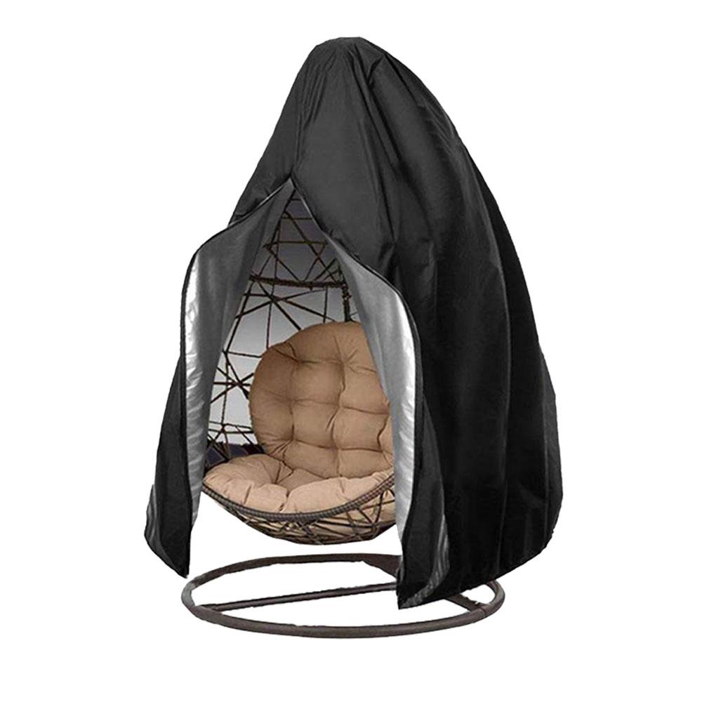 

Чехол для подвесного стула с застежкой-молнией, защита от ультрафиолета, защита от солнца, садовые качели, кресло-яйцо, водонепроницаемый чехол для сиденья из ротанга 115x190CM чёрный