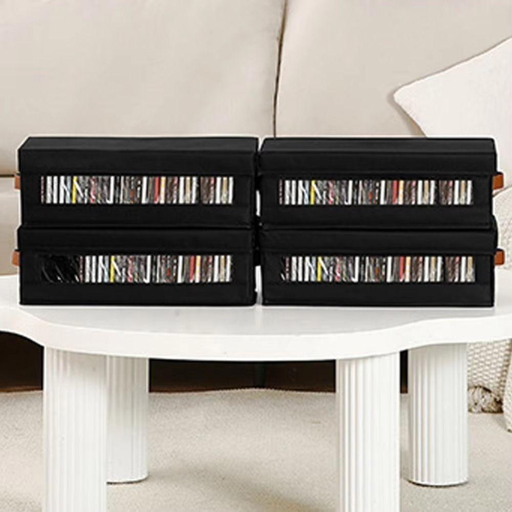 Large Capacity DVD Storage Box Non-woven Fabric CD Box Visible Window CD Storage Box Media Storage