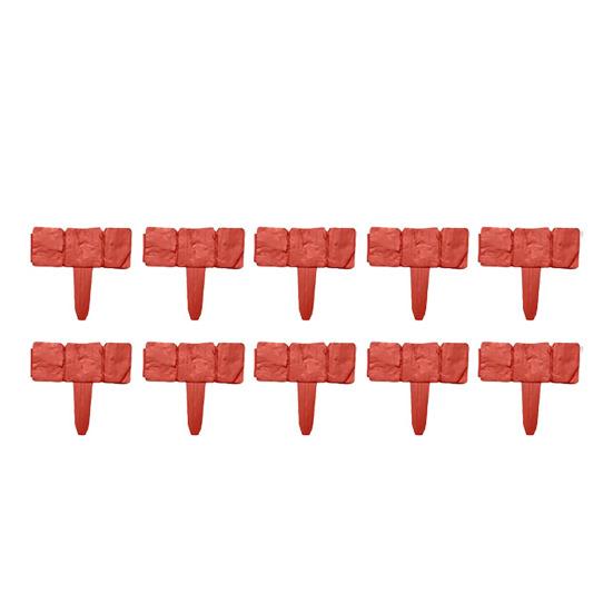 Imitation Stone Garden Fence Garden Landscape Edging Border Interlocking Plastic Retaining Edging Border Decorative 10pcs красный