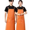 Waterproof PU Leather Apron with Embroidered Logo for Food Service