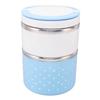 Bento Lunch Box Stainless Steel Lightweight PP Housing Double Layer Anti Leakage Food Lunch Container for Student Blue