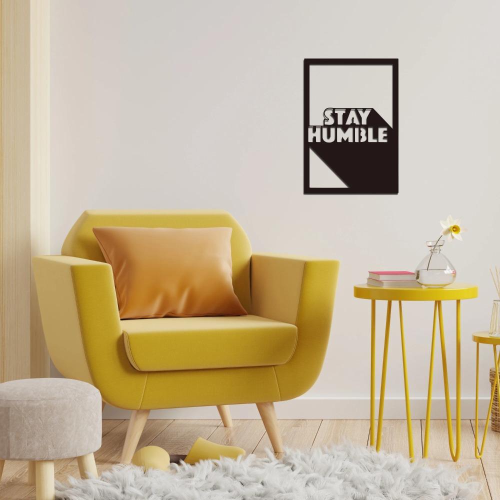 Stay Humble" Wall Decor Inspirational Metal Art Ideal for Bedroom, Living Room, & Office | Stylish Home & Office Wall Hanging