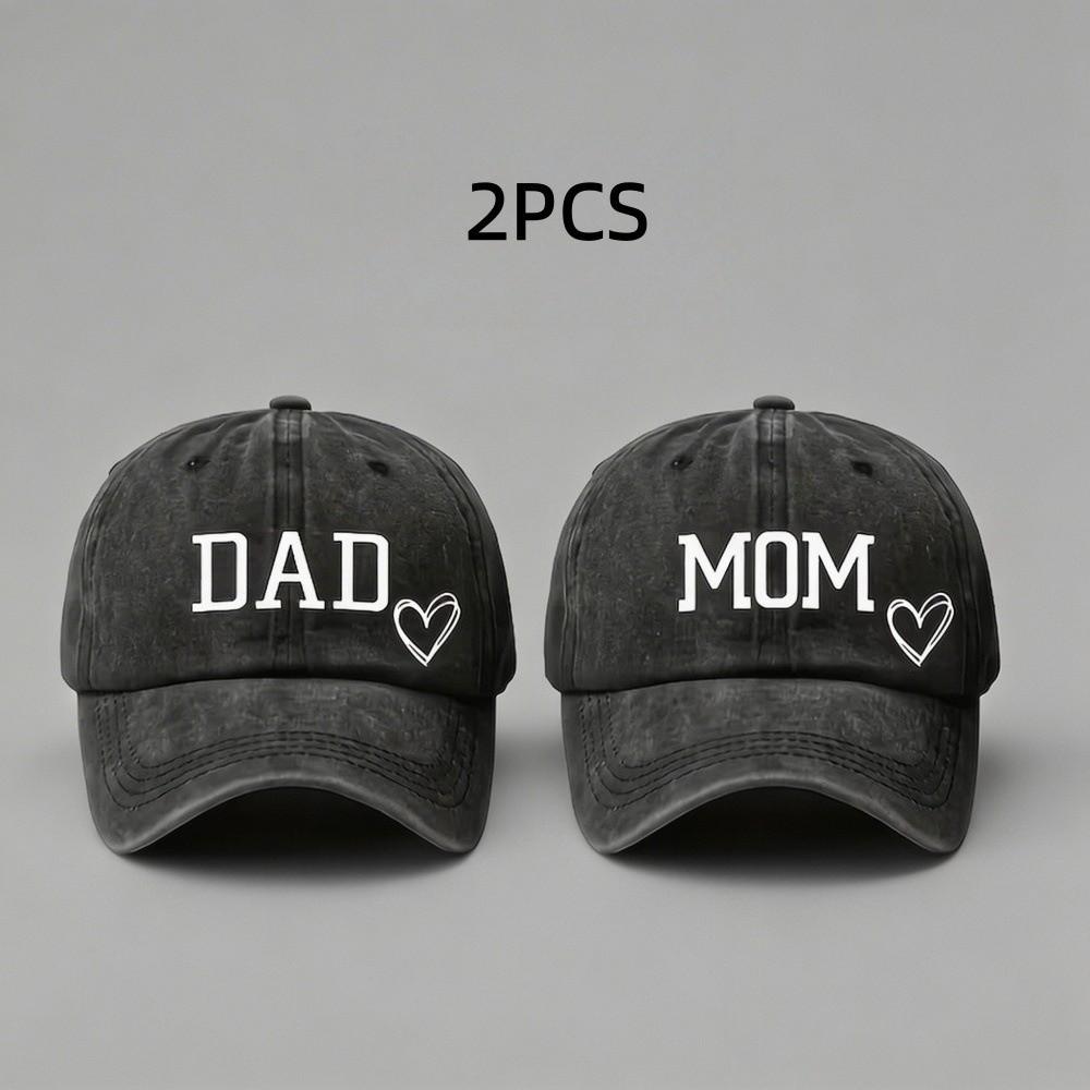 YIRAN Dayang hat Vintage Papa Mama Liefde Bedrukte Baseballpet Gewassen Katoen Verstelbare Baseballpetten Zonbeschermingspetten Voor Man Vrouw