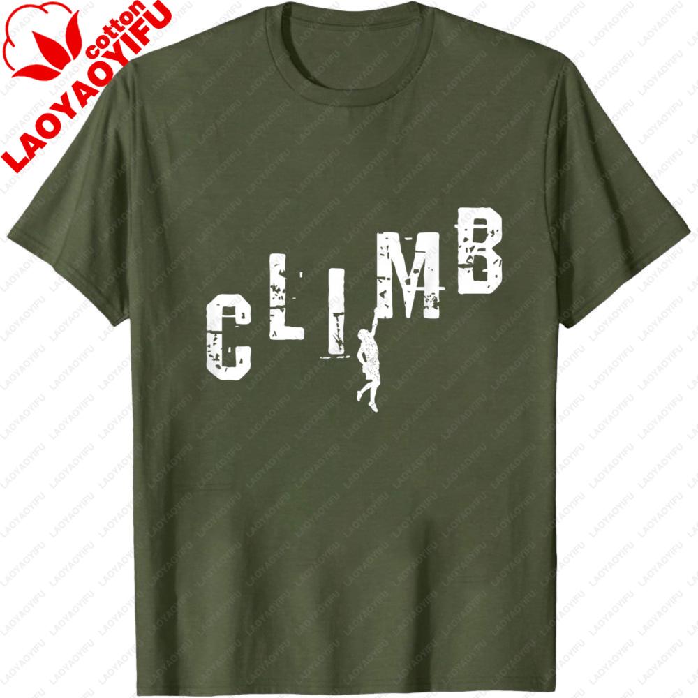 Climb Rock Climbing Mountain Adventure Outdoor Sport Men T Shirt Cotton Short Sleeve Tees Casual Fashion Summer Tops