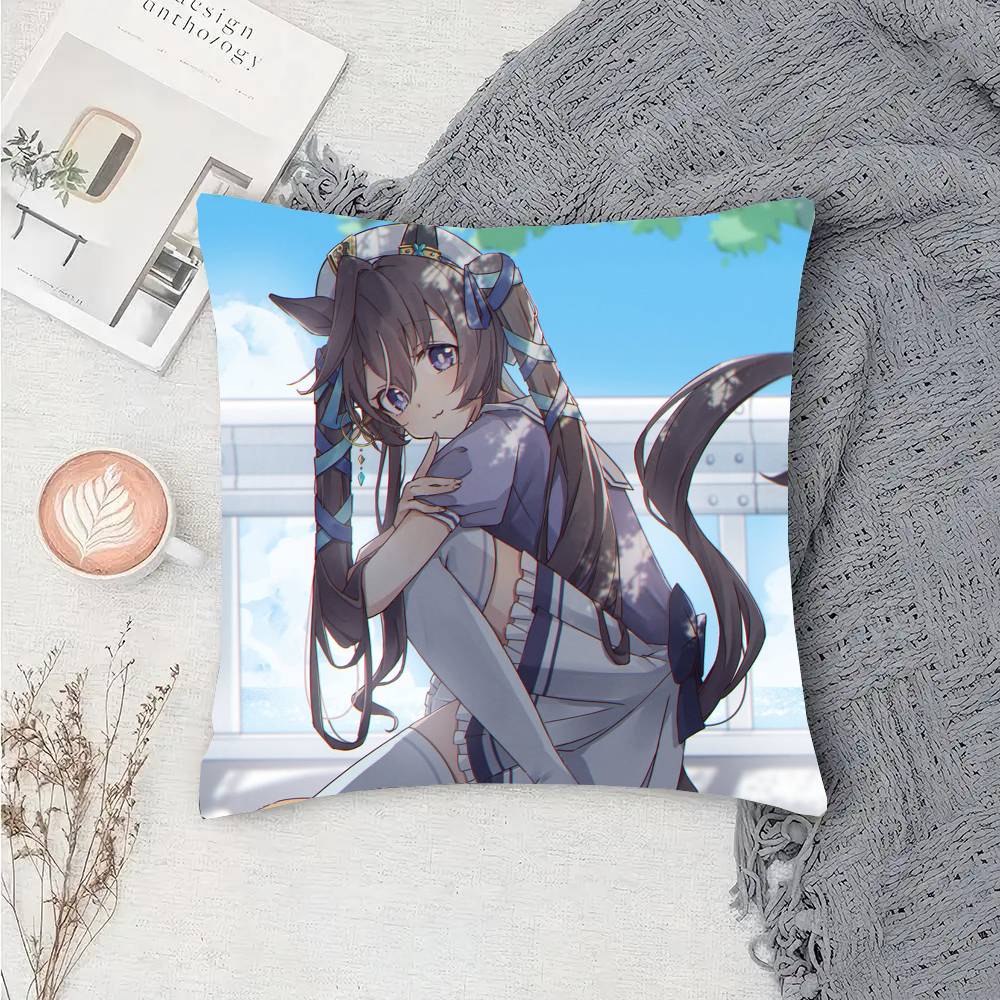 Vivlos Anime U-Uma Musume Pillow Case Fashion Square Pillowcase Bedroom Sofa Room Ins Decoration Leisure