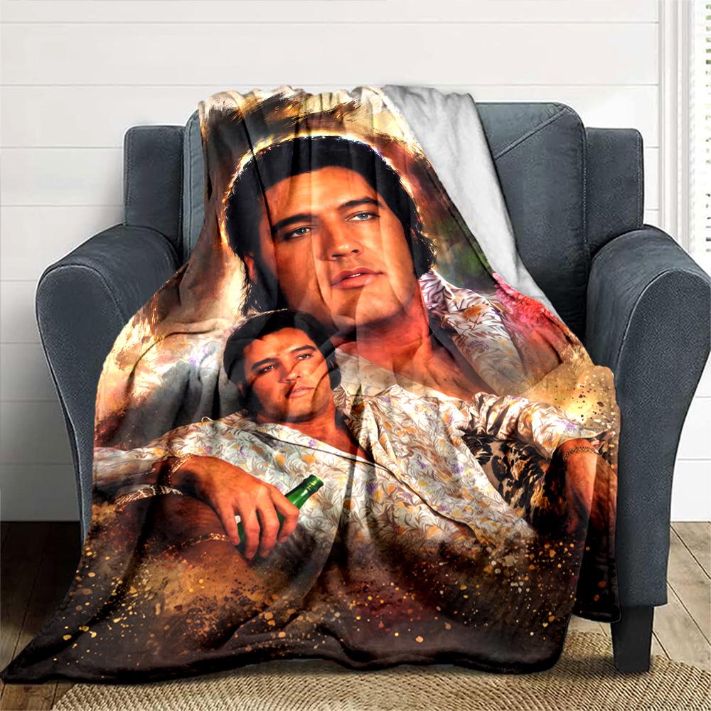 Elvis Presley Blanket Comfortable Suitable For Office Chair Sofa Four Seasons Universal Stylish Decor Gift For Travel Home Birthdays