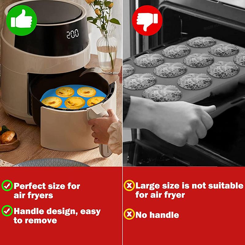 Silikonmuffinspanna för luftfritös Cupcakeform Kök Universal Airfrye Tillbehör Äggbettsform Återanvändbar rund pudding