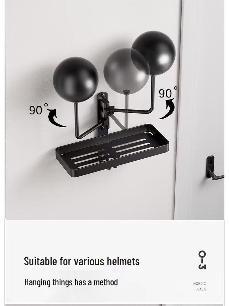 Wall-Mounted Punch-Free Helmet & Hat Rack - Anti-Deformation Storage Solution