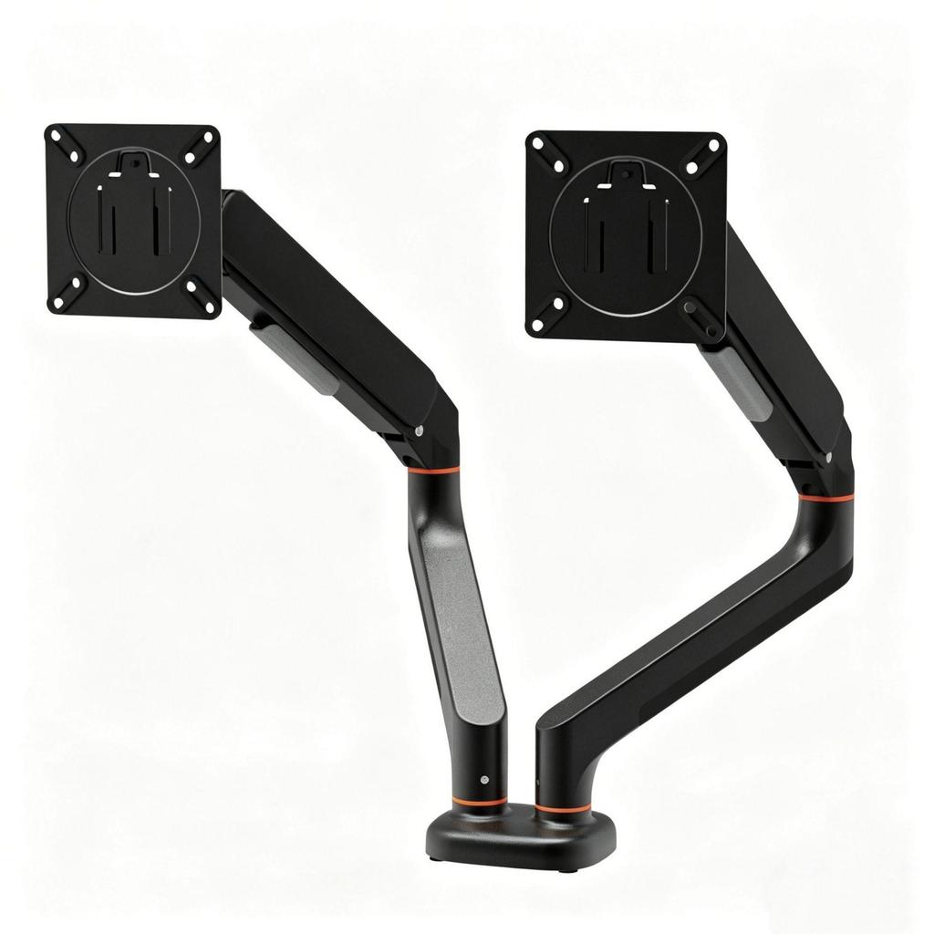 Dual Monitor Floating Mount: Aluminum Alloy Swing Arm with Universal Adjustment and Non-Sinking Head