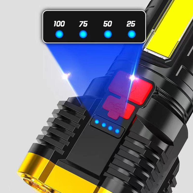 Super Bright Flashlight Usb Rechargeable Adjustable Long Range Powerful Torch Outdoor Waterproof 5 LED Flashlight Camping Hiking