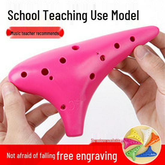 Alto AC 12-Hole Resin Ocarina - Beginner Level, Drop-Resistant, C Tone, Professional Instrument with Free Engraving