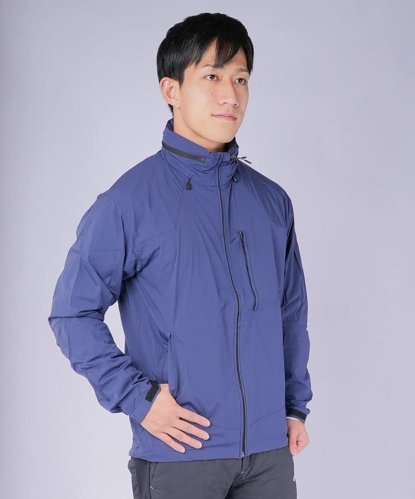 Mizuno Outdoor Travel Walking Wear Pocketable Trail Jacket B2ME0006 Blue Stripe Japan M To Japanese Size & (Go To) Men's (equivalent M)