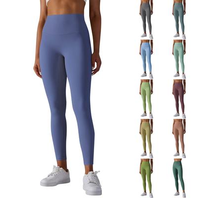 Women's Casual, Sexy And Comfortable Color Tight High-waist Elastic Sports Fitness Nine-point Yoga Pants