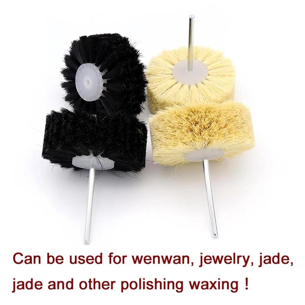 1pcs Abrasive Sisal Filament or Pig Hair Brush Polishing Grinding Buffing Wheel Woodworking for Furniture Rotary Drill Tools(Black Brush)