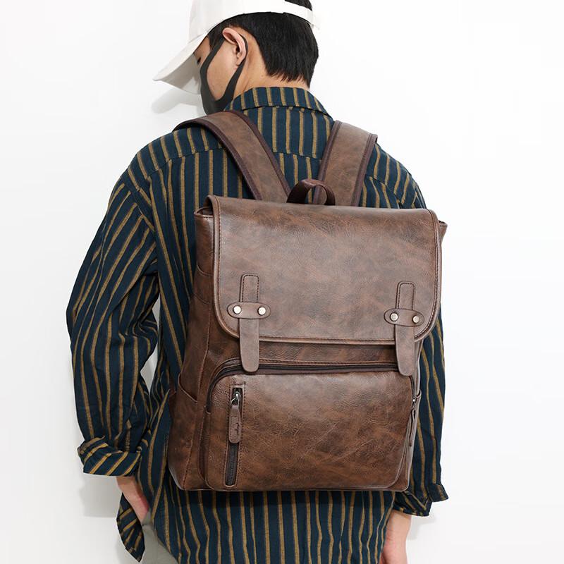 Walnut Heim Men's Vintage Soft Leather Backpack