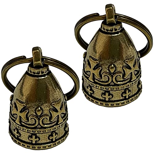 

S-NET Байкерский амулет Колокольчик-хранитель Латунный шарм Кольцо-брелок для безопасности дорожного движения Мотоцикл Золото SN-331-GB Двойной A