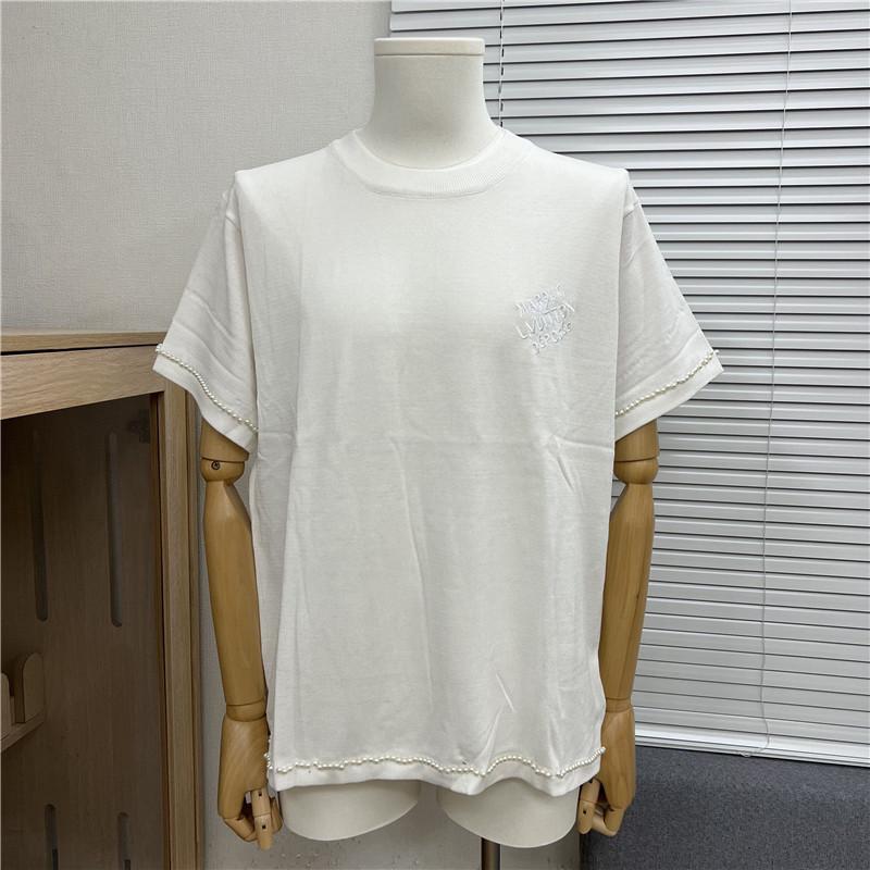 2025 Vår/Sommar Trendig Jacquardetikett Stickad Kortärmad Logotyp T-shirt