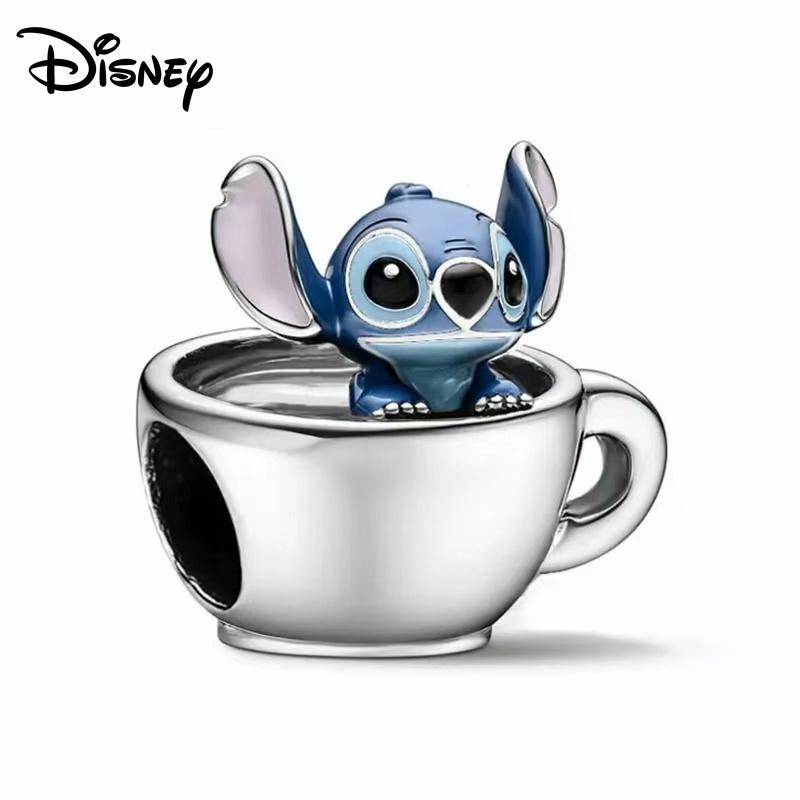 

New 925 Silver Cute Cartoon Animal Puppy Stitch Pendant Bead Suitable for European Bracelets DIY Jewelry Gifts