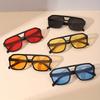 5pcs Men's Geometric Square Multi-color Lens Fashion Glasses Double Beam Flat Top Large-sized Glasses
